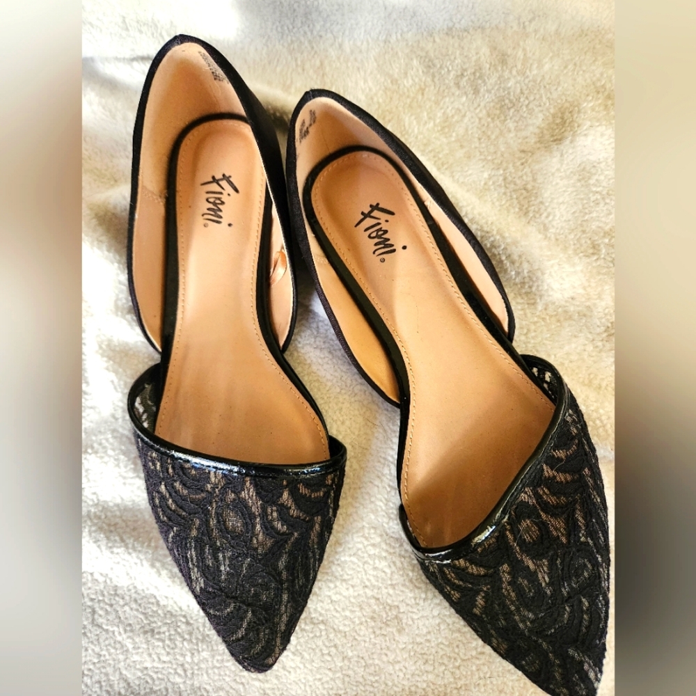 FIONI Clothing Black Lace Women's Shoes